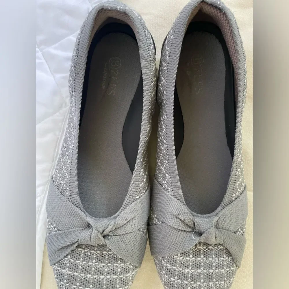 BZees for Lifestride Women’s Kissed Ballet Flats Graphite Color 7.5W